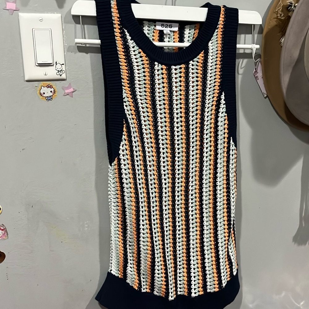 Krista Stripe Open Stitch Tank